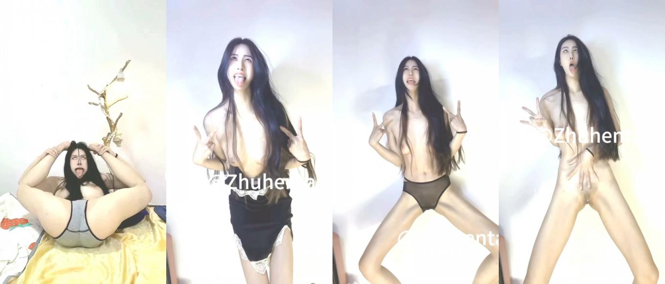 撸铁女神,无脑面部崩坏,阿黑颜00后【zhuhentai】收费私拍,各种变态式自黑,双洞紫薇 - 截图4
