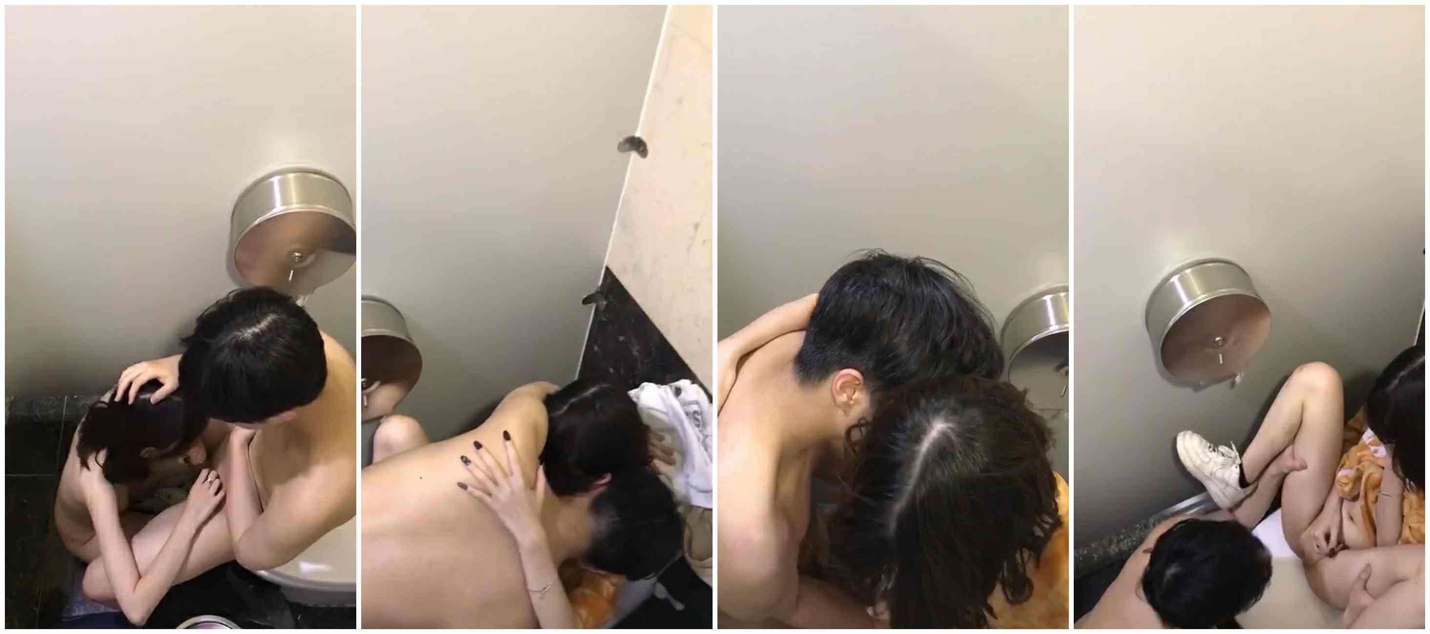 厕拍意外偷拍到躲在厕所打野炮的情侣们,啪啪的时候还有其它女生就在隔板上厕所 - 截图1
