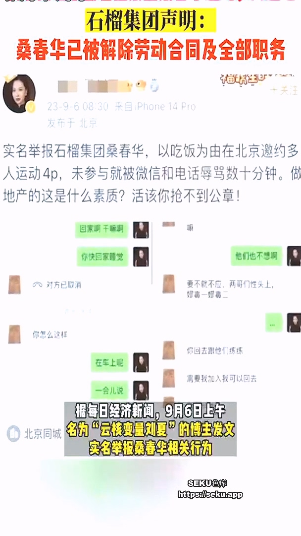 最新大瓜!云核变量集团CEO「刘夏」举报石榴集团「桑春华」邀请其4P 并被网友扒出她曾经为业绩4P视频! - 截图8
